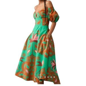 Maeve by Anthropologie Puff-Sleeve Sweetheart Dress Size 6 Worn once